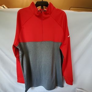 Nike Golf Dri fit Halp Zip Grey and Red Pullover Sweater. Size XXL